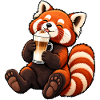 Roter Panda mit Latte Macchiato