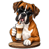 Boxer mit Latte Macchiato
