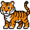 Pixel-Tiger Junges Retro Pixelkunst
