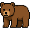 Pixelbär im Pixelwald