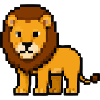 Pixel Löwe 8-Bit Portrait