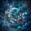 Steampunk-Feen-Mond-Zahnräder