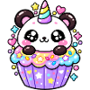 Panda Einhorn Cupcake Niedlich