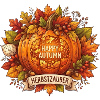 Herbstzauber Kürbislaub Muster