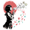 Mahjong Mädchen Japanisches Design