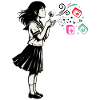Mahjong Mädchen Japanisches Design