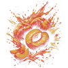 Saftige Pfirsichfrucht-Sommer-Splash-Art