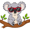Cooler Koala mit roter Sonnenbrille 