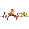 Fuchs Neon Herzschlag Illustration