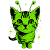 Alien Katze, Lustiges Meme, Retro Style