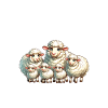 Flauschige Schafherde