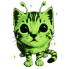 Alien Katze, Lustiges Meme, Retro Style