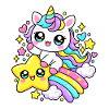 Einhorn-Regenbogensterne