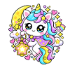Astral Kawaii Pastell-Einhorn
