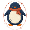 Pinguin Mit Schal Wintermotiv