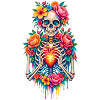 Blüten-Skull Herzfeuer