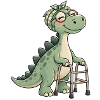 Dino mit Blumenband Rollator