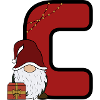 Weihnachts-C mit Santa und Geschenk