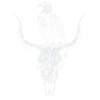Adler auf Longhorn-Schädel