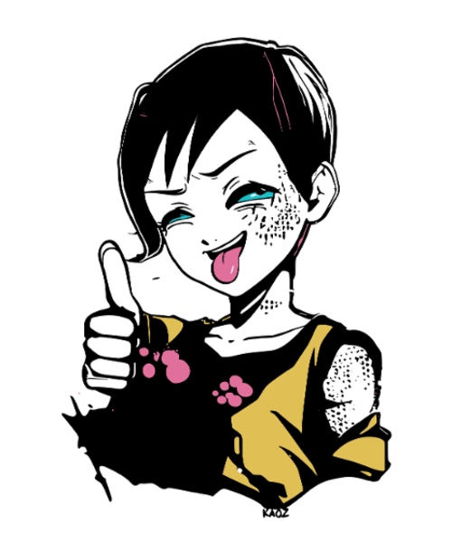 Naklejka Punk Girl z kciukiem w górę