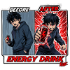 Vorher Nachher Energie-Drink Comic