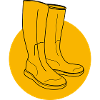 Gelbe Gummistiefel