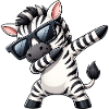 Zebra Dab Cool Sommer Cartoon