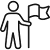 Flaggenträger-Personen-Liniensymbol