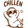 Chillen-Sloth mit Sonnenbrille
