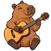 Cooles Capybara mit Akustikgitarre