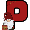 P mit Santa: Festlicher Weihnachtsgruß