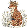 Boho Fuchs mit Blütenkranz