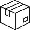 Karton-Versandkarton-Zeilen-Symbol