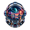 Kosmische Traumlandschaft im Helm