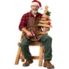 Rustikaler Weihnachtsbauer Holzbaum