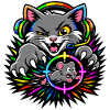 Gaming-Katze auf Mäusejagd