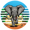 Elefant in Safari Retro Style