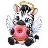Zebra Donut Engel Süßer Cartoon