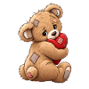 Teddy knuddelt Herz