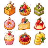 Bunte Dessert-Icons Kollektion