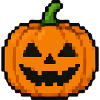 Pixel Pumpkin Retro Smile