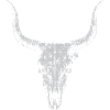 Longhorn-Schädel-Silhouette