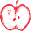 Roter Apfelschnitt Silhouette