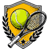 Tennis Schild Ball Schläger Kunst