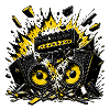 Explodierender Verstärker – Rocker Sticker Stil