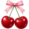 Kirschpaarung mit rosa Schleife