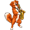 Toller mit Saxophon