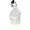 Herzhand Geste Liebe im Strick