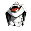 Vampirlippe im Schwarz Weiß Stil
