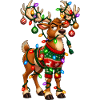 Lichter-Rentier im Weihnachtsstrick
